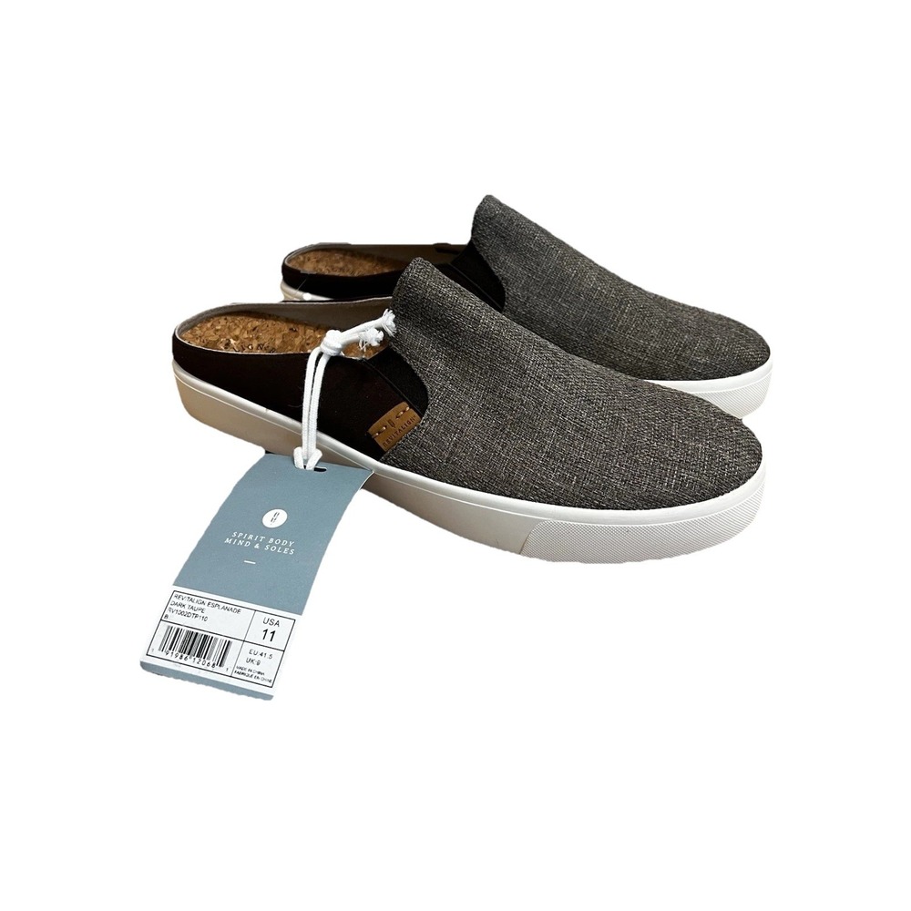 New Revitalign Esplanade Canvas Women's Slip-on Shoes Dark Taupe Size 11b‎